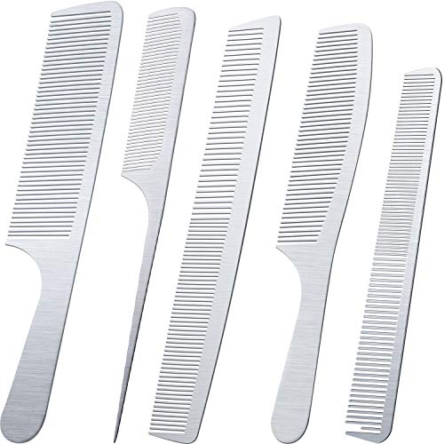 Set de 5 Peines de Metal para Barberos Acero Inoxidable miniatura 1