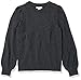 Amazon Essentials Women's Soft Touch Pleated Shoulder Crewneck Sweater, Charcoal Heather, X-Large
