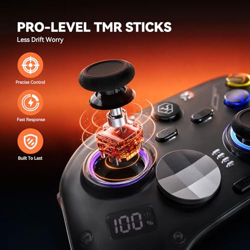 Image of Aolion gaming K30 Wireless Gaming Controller for Switch, PC, iOS & Android, TMR Joysticks (Zero Drift), Hall Effect Triggers, Switchable ABXY Buttons, Back Buttons & RGB Lighting (2026 Upgrade)
