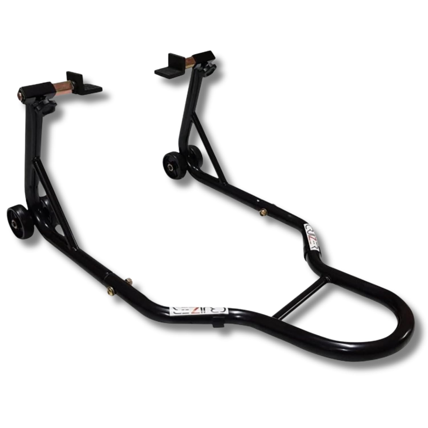 CRUIZER Cavalletto Posteriore Alza Moto Attacchi a Piastra Regolabile con 4 Ruote Sottostanti Barre Rinforzi Laterali con Portata Max 300 Kg