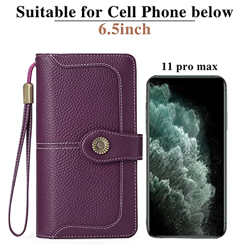 Image of FALAN MULE Wallets for Women Trifold Wristlet Wallets Large Capacity RFID Blocking Ladies Purse Credit Card Holder