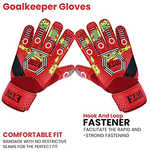 EFAH SPORTS Football Goalkeeper Gloves For kids Boys Children Youth Soccer Goalie Goalkeeping Glove with Strong Grip Palms (Size 4 - Image 3