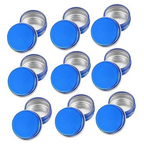 Beaupretty 1 Juego Tarro De Almacenamiento De Velas Frascos Con Tapas Lata De Vela Contenedores Cosmético Pequeño Estaño Latas De Metal Estuche De Crema Multifunción Aluminio Blue 10 Piezas