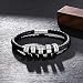 XiXi Pulsera Personalizado Plata Hombre Cuero Pulsera con 5 Nombre Grabado Regalo...