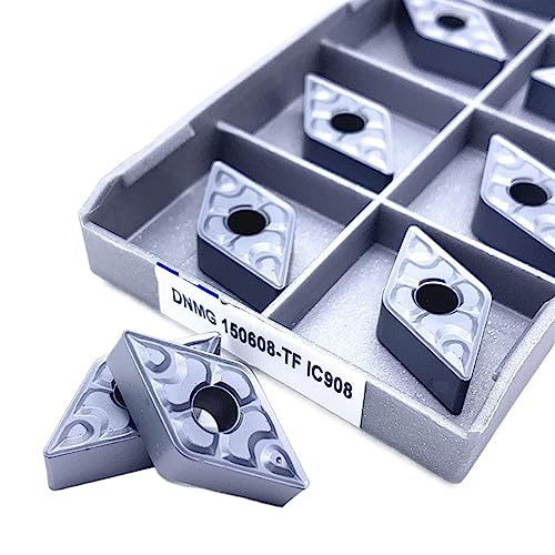 AALLYN Indexable Carbide Lathe Tool 10pcs DNMG150608 TF IC907 IC908 Internal Turning Tools Carbide Lathe Cutter Cutting Tool CNC Tools (Size : DNMG150608 TF IC908)