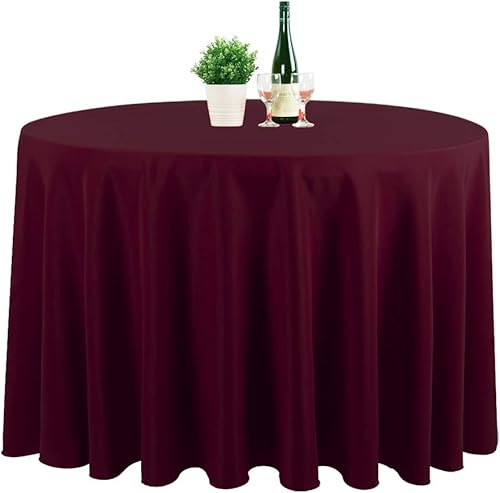Miniatura 2 de Mantel redondo de 120 pulgadas, mantel de poliéster lavable, para bodas, restaurantes, fiestas y más