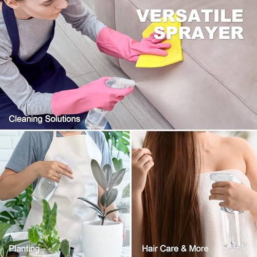 Plastic Spray Bottles (2-Pack, 16.9 Oz) Heavy Duty Spraying, Mist & Stream, Empty Water Sprayer Bottle for Cleaning Solutions, Essential Oils, Hair, Plants, BBQ, Dog Cat Behavior Correction (Clear) - Image 7