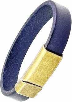 Mens Genuine Leather Bracelet - Handmade Adjustable Leather Cuff Bracelet punk Style leather wrap Wristband for Men