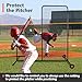 ORIENGEAR L-Screen Baseball Pitching Screen 7x7FT with Wheels, Portable Baseball Protective Nets for Batting Cage, Pitcher Screen Safety Screen for Baseball