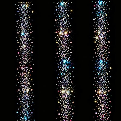 GARBODIY 18PCS Rhinestone Iron-On Transfers - 6 Sheets Hotfix Appliques Clear Crystal Sparkle Decals with Strong Adhesive | Easy to Use for T-Shirts Jackets Hoodies & DIY Creative Crafts Colorful