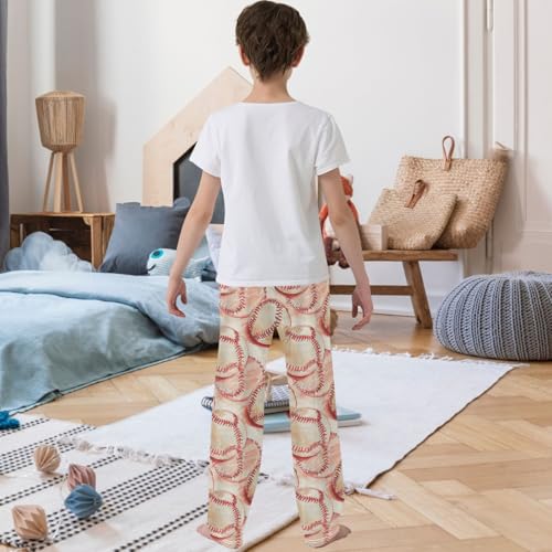 Boy's Pants Baseball Drawing Jogger Pants Elastic Waist Long Bottoms Trousers with Pockets 6-14 Years3