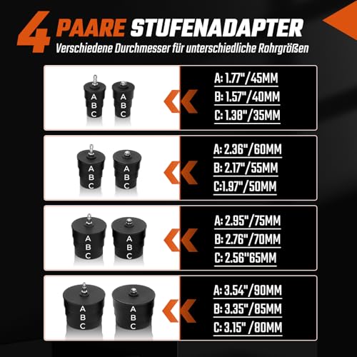 GEARMONSTER 9tlg Turbolader Ladeluft System Adapter Satz Ladeluftkühler Abdrücksatz Tester Prüfwerkzeuge für Ladeluftschläuche, Abgasturbolader und Kompressorsysteme