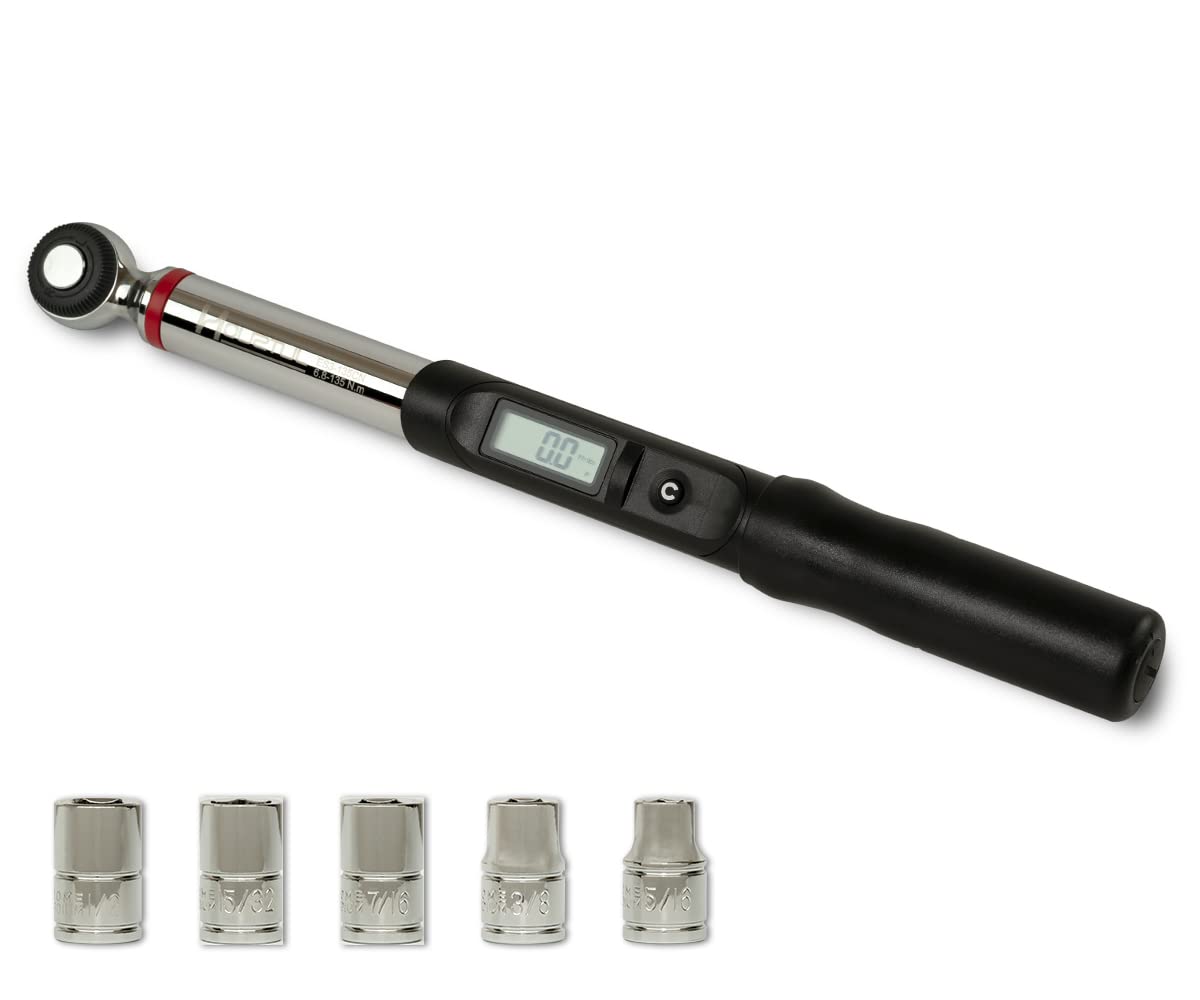 HOUZTUL torque wrench-ES3-135CN, 3/8 inch Digital Torque Wrench, 5-99.5 ...