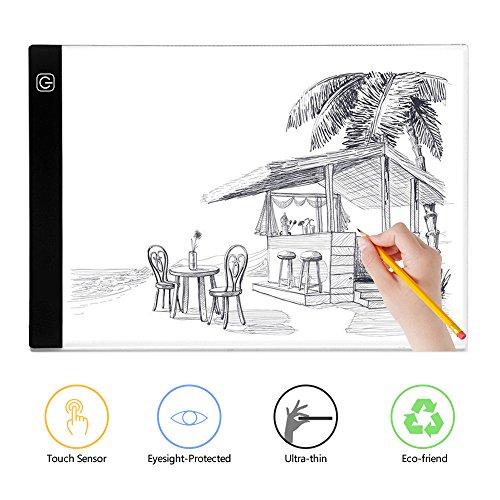 A4 Light Box, BTGGG Portable LED Tracing Light Pad Weeding Vinyl Dimmable Brightness