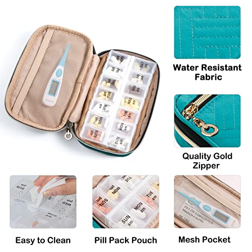 Image of BAGSFY Pill Organizer Case 2 Times a Day- Weekly Medicine Organizer Travel Pill Box with Removable 7 Day Medicine Case Container for Fish Oil, Vitamin, Supplement