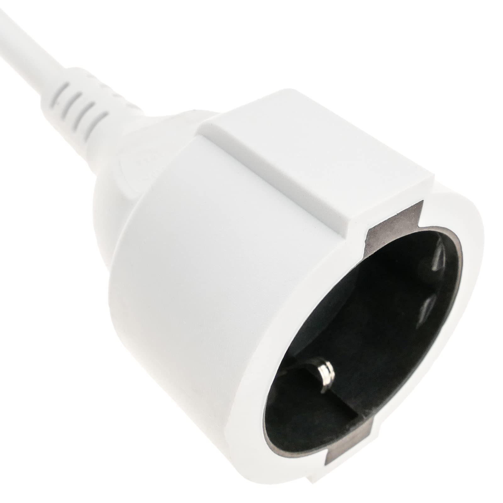 BeMatik - Prolongador de Cable eléctrico schuko Macho a Hembra de 10 m Blanco