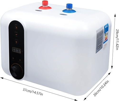 Miniatura 5 de Calentador eléctrico de agua caliente de 110 V y 1500 W, almacenamiento de calentador de agua de 2.6 galones, compacto y eficiente, perfecto para
