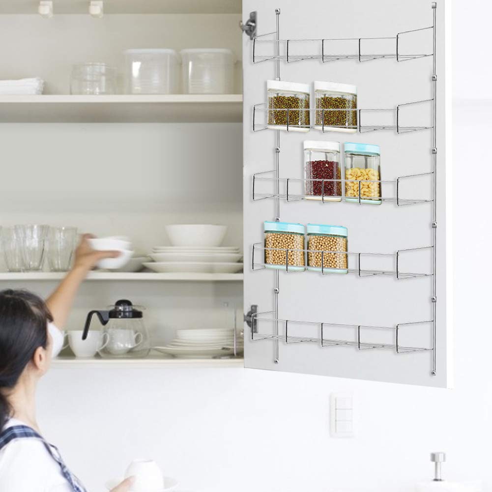 Buy 5 Tier Spice Rack WallMounted, Hanging Stainless Steel Chrome