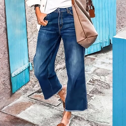 Wide Leg Jeans for Women High Waisted Stretchy Baggy Jeans Casual Loose Boyfriends Trousers Denim Cropped Pants2