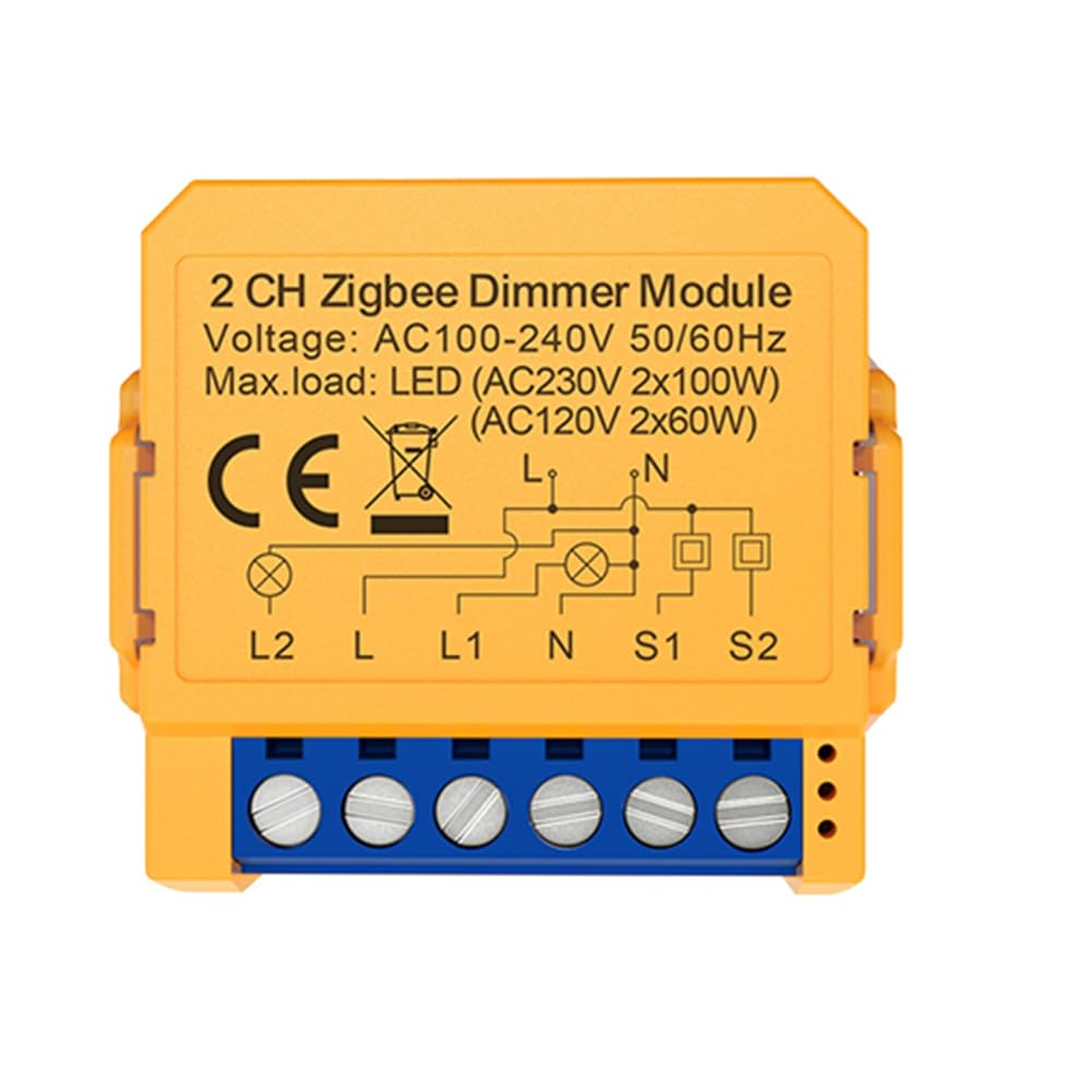 Littimoon Tuya Zigbee Smart Dimmers Switch Module Control LED Lights Dimmable Switch Stepless Dimming+Voice Control