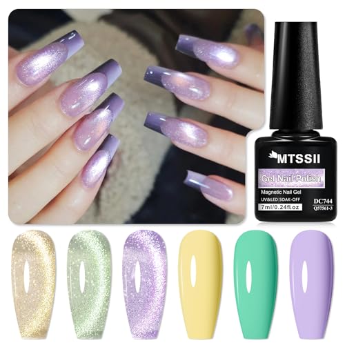 Kit de esmaltes Gel MTSSII Glitter Cat Eye 6 pcs 7ml miniatura 3