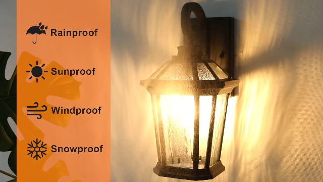 Image of JYZ 14 inch Outdoor Wall Light, Modern Outside Lighting Fixtures, Exterior Wall Sconces for Patio Front Door, Porch, Garage, Anti-Rust Black
