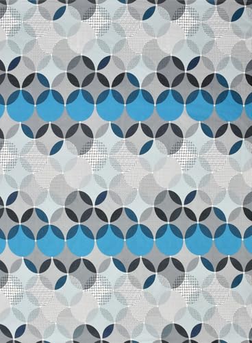 Image of NHD HOME diwan Set for Living Room, diwan Set Covers Glace Cotton, diwan Set 6 Pieces (1 Diwan Sheet (Bedsheet), 3 Cushion Covers, 2 Bolster Covers) (Color- Blue White & Black) Polkadot Print