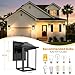 MATAMEYE Outdoor Wall Lantern, Exterior Waterproof Wall Sconce Light Fixture, Black Front Door Mounted Lighting with Clear Glass, Anti-Rust Porch Lamp
