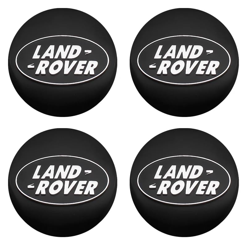 NIRBO Juego tapacubos cromados de 62 mm para Centro Rueda Coche, 4 Piezas para Land Rover SV Freelander Discovery Defender Range Rover Evoque Sport, Pegatina para neumáticos, embellecedor de Insignia
