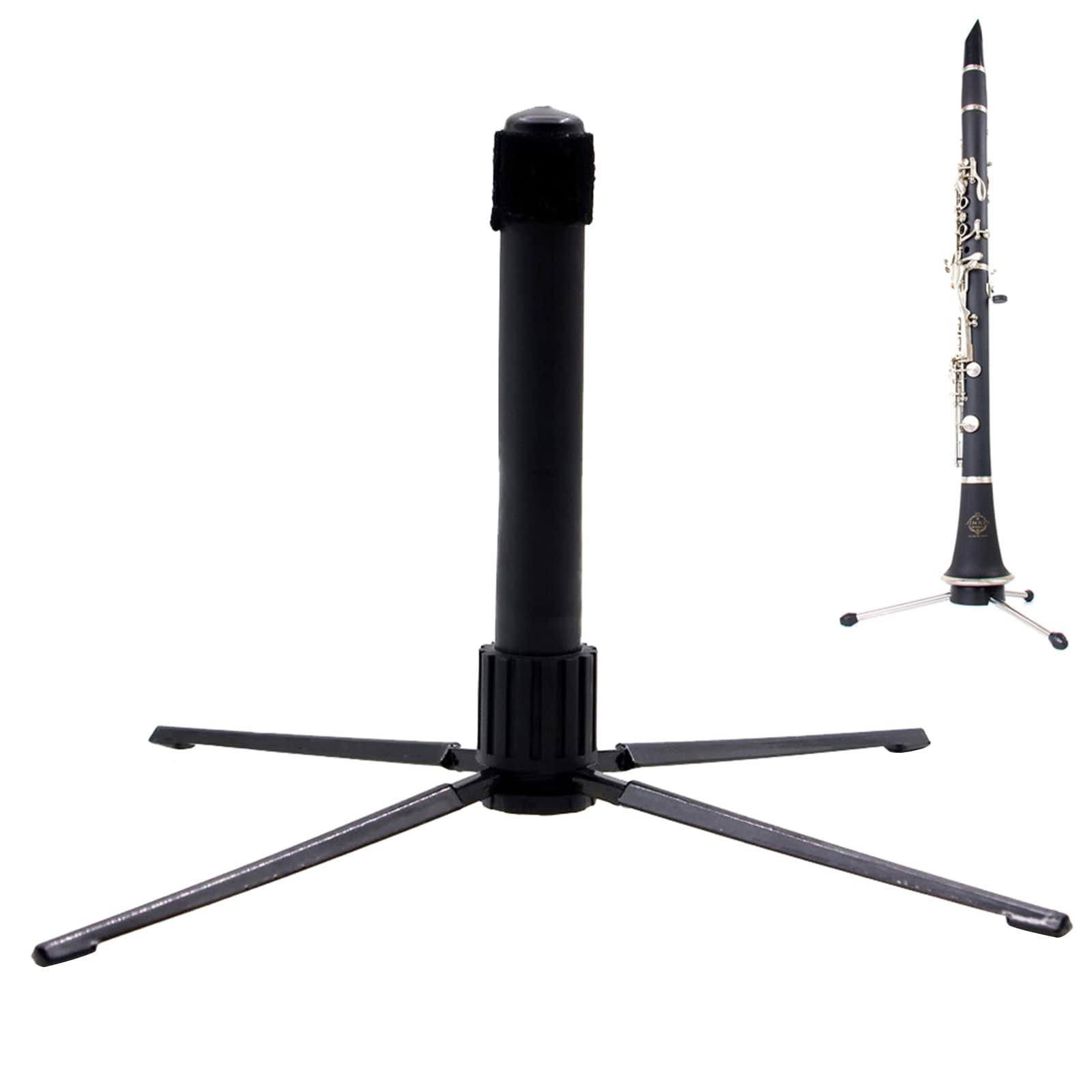 Portable Flute Stand Holder Foldable 4-Leg Stand Clarinet Rest Rack Stable Base Lightweight & Compact