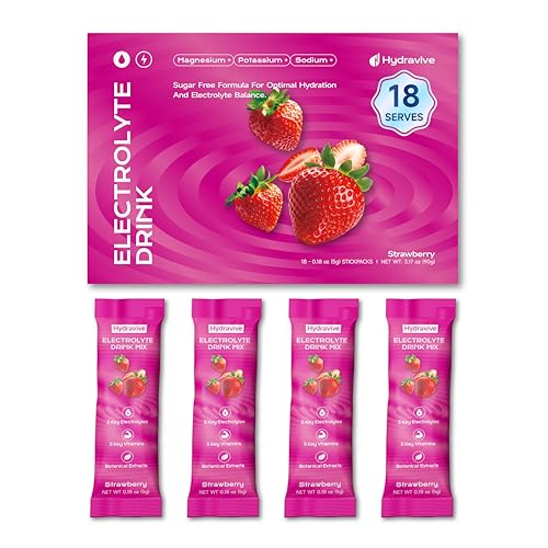 Image of Daily Hydration Electrolyte Powder Sugar Free - Strawberry 18 Packs