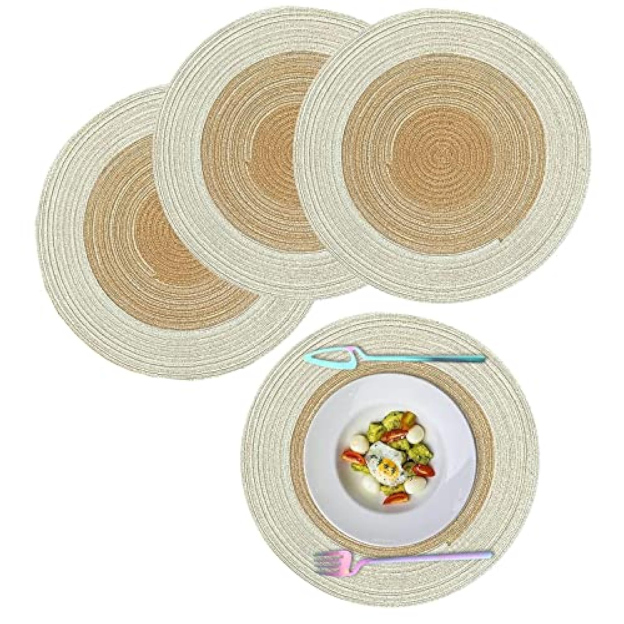Woven Round Placemats for Dining Table