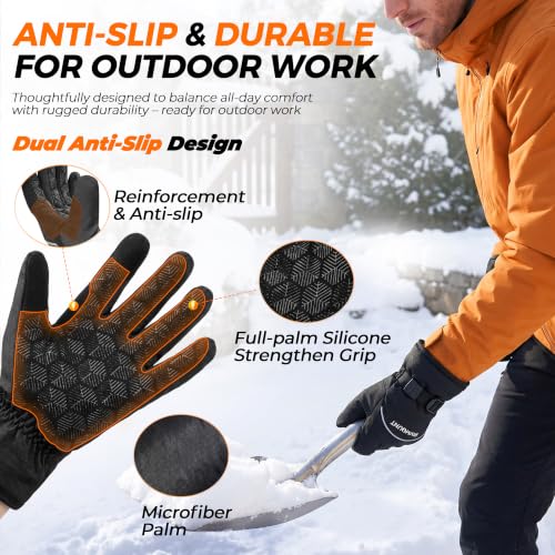 Image of rivmount Winter Waterproof Ski Snow Warm Gloves for Women Men, Windproof Cold Weather Thermal with Touchscreen Fingers, for Running Driving Cycling Hiking Biking Outdoor Sports Daily Work