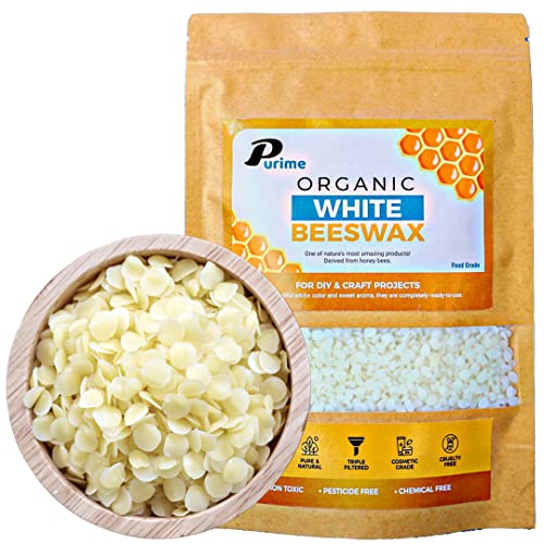 PURIME White Beeswax Pellets | Food-Grade Pure Triple-Filtered (1 Pounds)