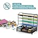 Auledio 5-Tier Mesh Desktop Organizer File Folder with Sorters Basket, Document Letter Tray Holder Desk Accessories Organization Supplies for Office or Home, Black