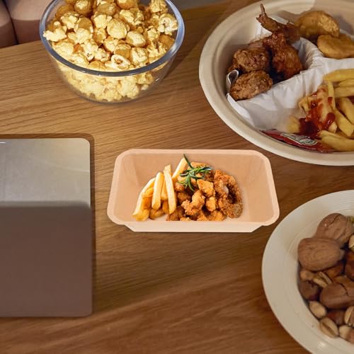 Plateaux jetables papier kraft rectangulaires légers et pratiques Toyvian x50