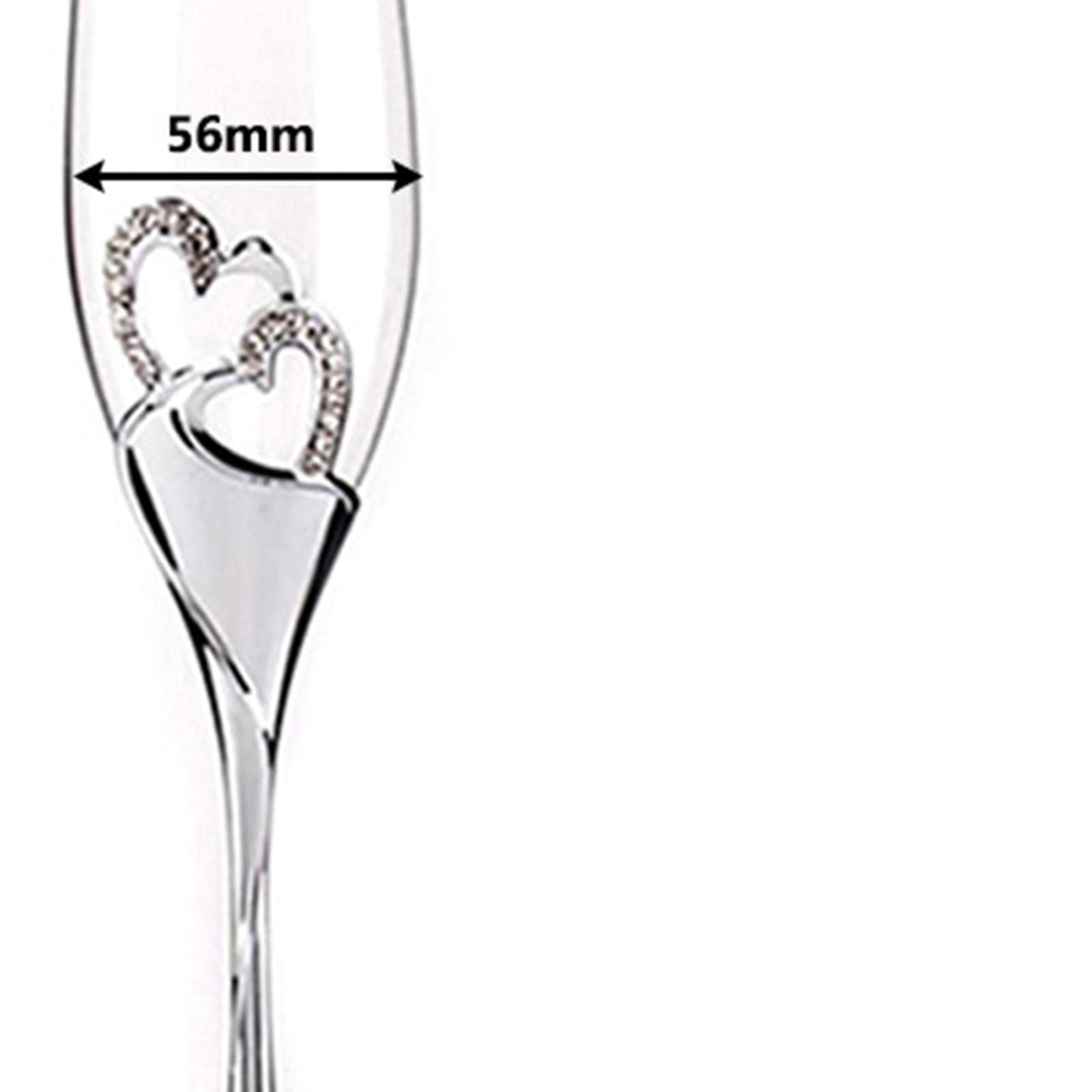 Tazze Da Toasto Per Cerimonia Di Nozze Con Cuore In Diamante,Argento