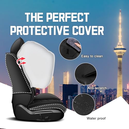 Image of CTDS Car Seat Covers for VW Tiguan 2009-2026, Stylish Sport Seat Cover, Premium Nappa Leather Car Seat Cover. Automobile Seat Covers Sets.(Luxury 2 Seats /Pure Black)
