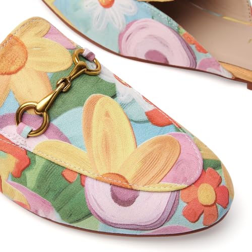 Image of Minorsu Buckle Mules for Women Flats Loafers Shoes for Work Office Business | Slip on,Round Toe,Backless,Slides, Casual