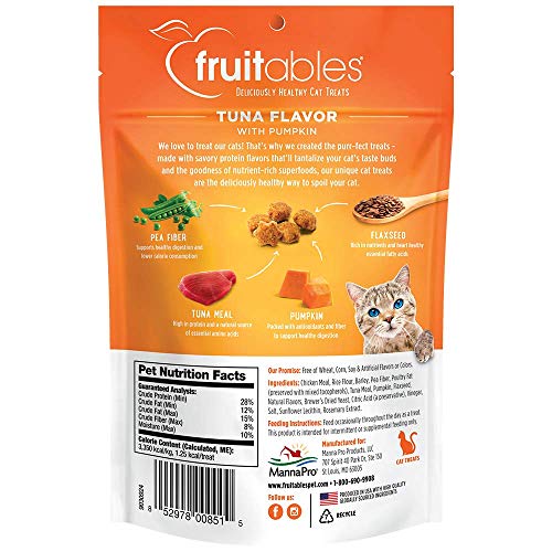 Fruitables Crunchy Treats For Cats Healthy Low Calorie Treats Packed with Protein Free of
