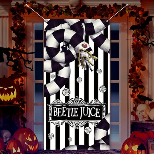 Scary Creepy Halloween Door Cover Halloween Photo Backdrop Birthday Party Decorations and Supplies for Home