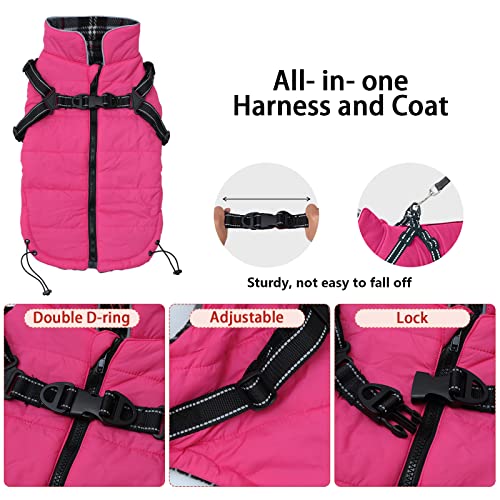 Warm Pet Dog Coats and Jackets,Waterproof Reflective Pet Dog Harness Vest Winter Puppy Clothes with Chest Strap - Image 3