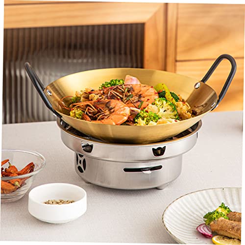 Wok de acero inoxidable 24x24 cm para cocina miniatura 5