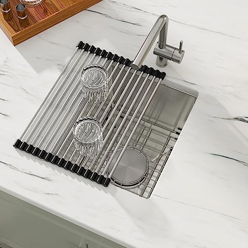 12" Undermount Bar Sink - Dcolora 12X18X8 Inch Stainless Steel Bar Prep Sink With Round Corner X Grooves 16 Gauge Single Bowl Rectangular Rv Camper Kitchen Sink Under Counter Utility Basin #TOP1
