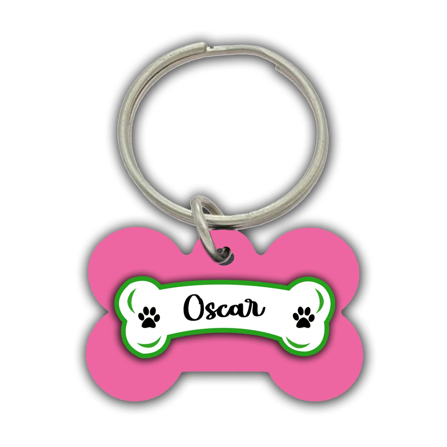 Oscar Pets Name/Identity Tag Bone Shape Tag for Dogs and Cats , Dog ID tag -ATPET03073