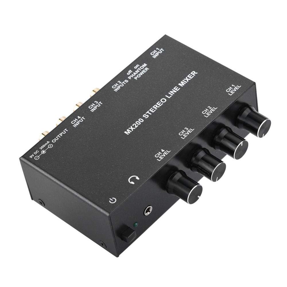 Zerone Mixer Audio Mini Noise Cancelling Karaoke Mixer 3 canali Input e Output Stereo Mini Dj Mixer(EU)