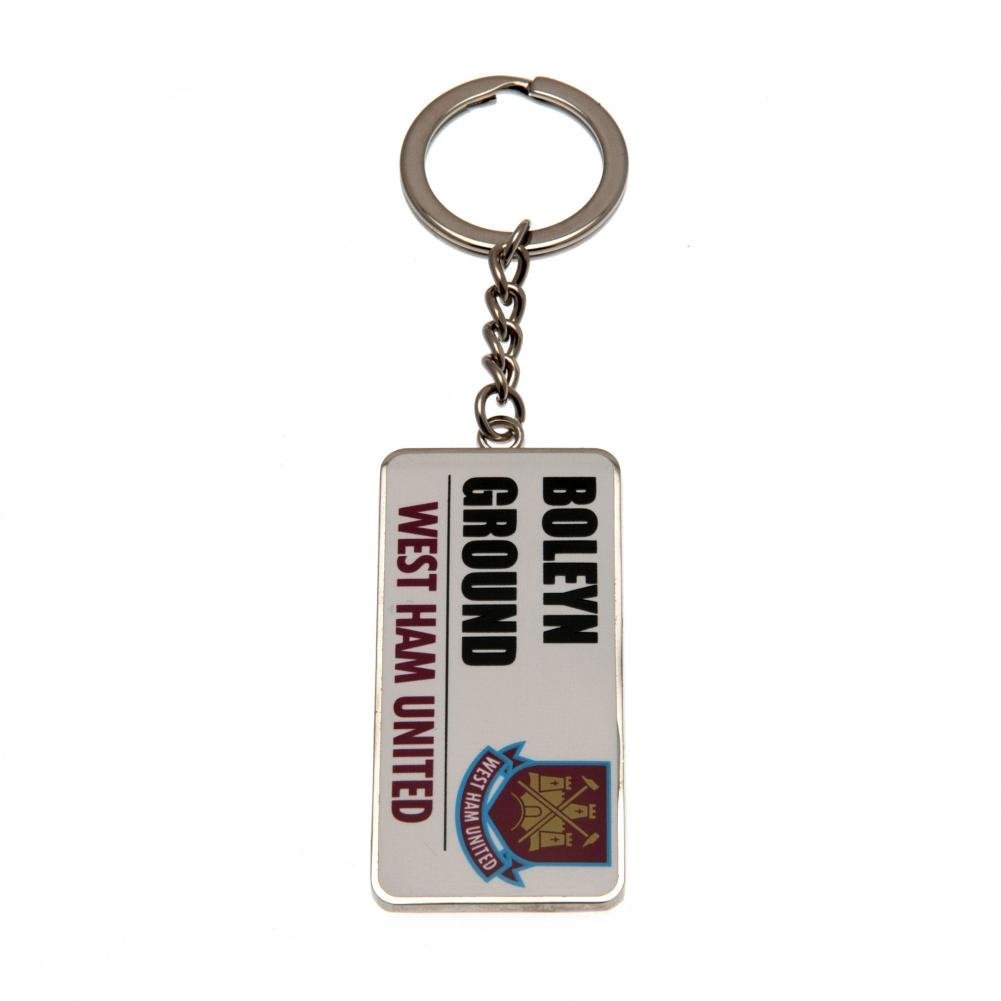 West Ham United Men's Silver/White/Claret Red F.c. Keyring Ss Official Merchandise