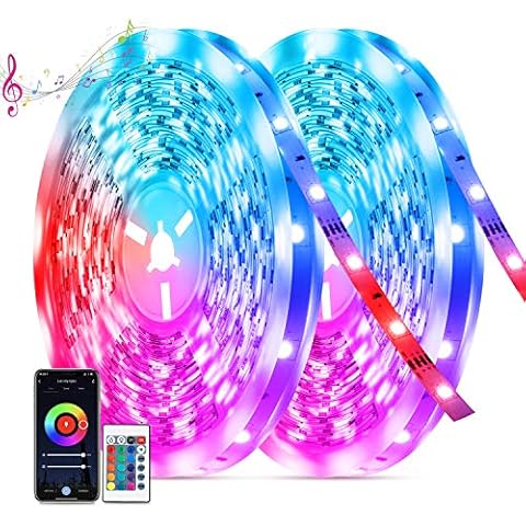 TASMOR LED Strip Lights with Remote, 20M Music Sync Color Changing RGB Light Strips, 40 Keys Remote Control & APP Wireless Controller, Timing Schedule, DIY Colors LED Lights for Bedroom Kitchen Party Cover