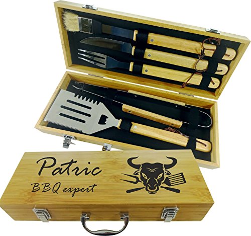 Ensemble de couverts pour grill et kit barbecue 5 pièces en acier avec coffret