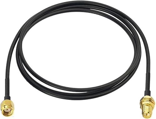 Miniatura 4 de Bingfu RP-SMA macho a RP-SMA hembra montaje en mamparo RG174 cable coaxial de extensión de antena WiFi 3.3 ft  3 pies (paquete de 2) para router
